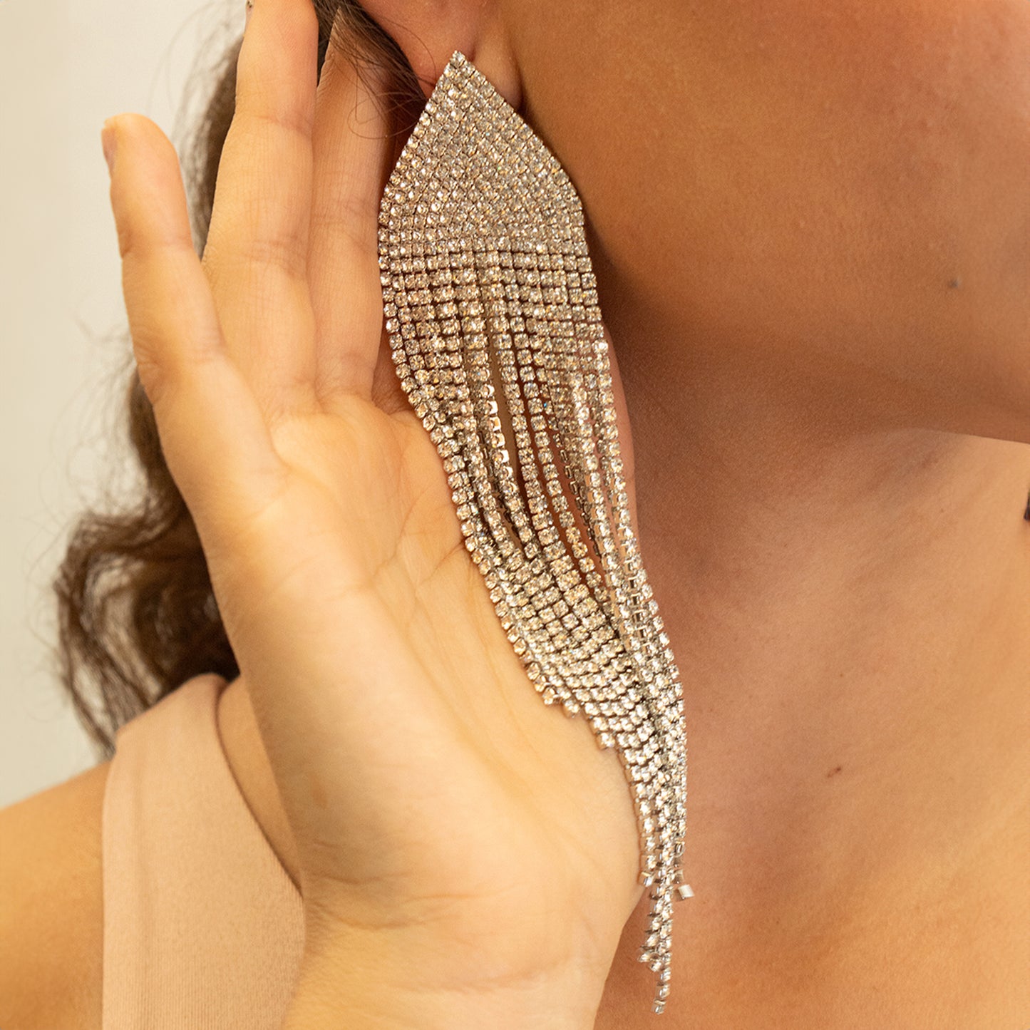 Aretes Tipo Cascada Triangular