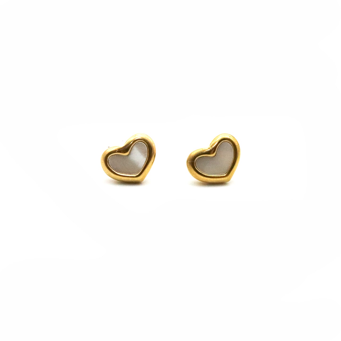 Set collar y aretes corazón blanco