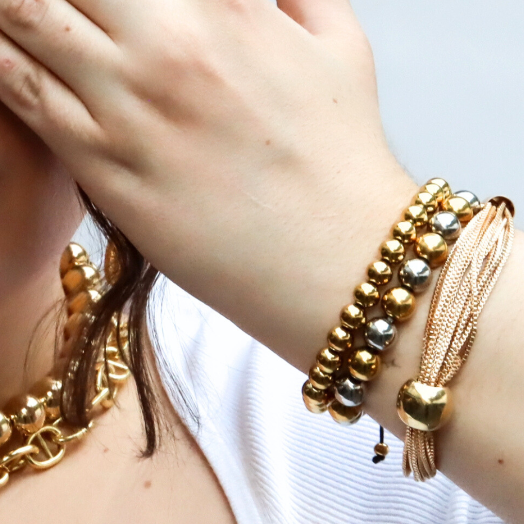 Pulsera de bolitas combinada