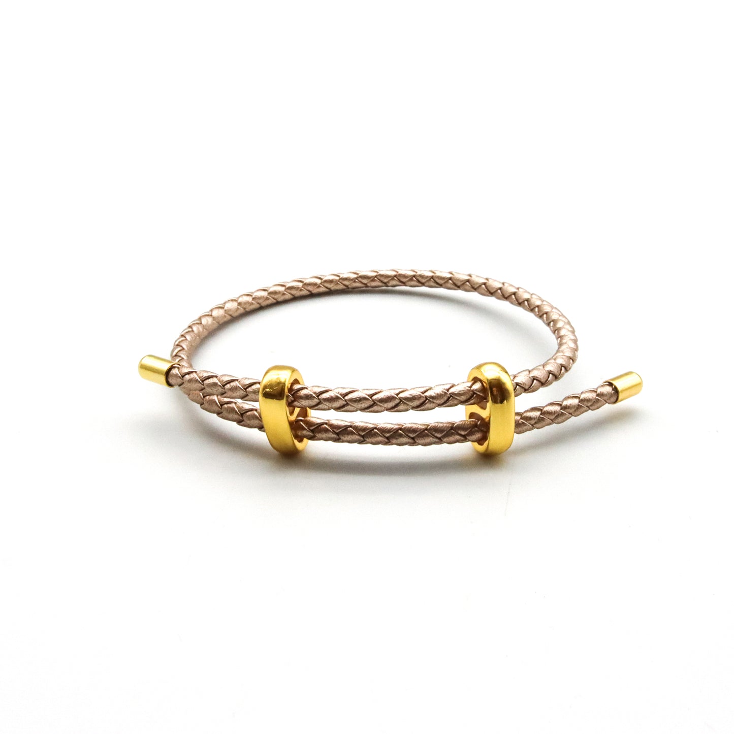 Pulsera Unisex de vinipiel tejido tipo vibora, ajustable