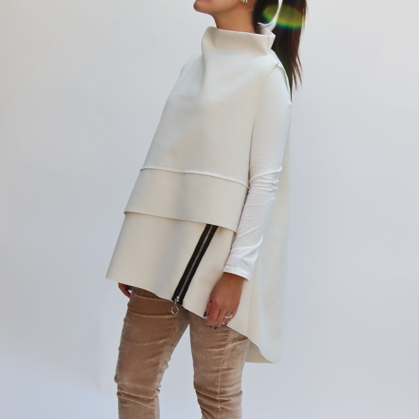 Chaleco Poncho con Cierre