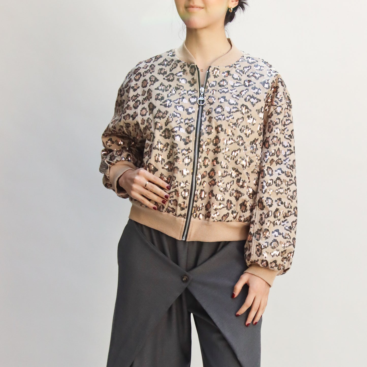 Chamarra Animal Print Lentejuela