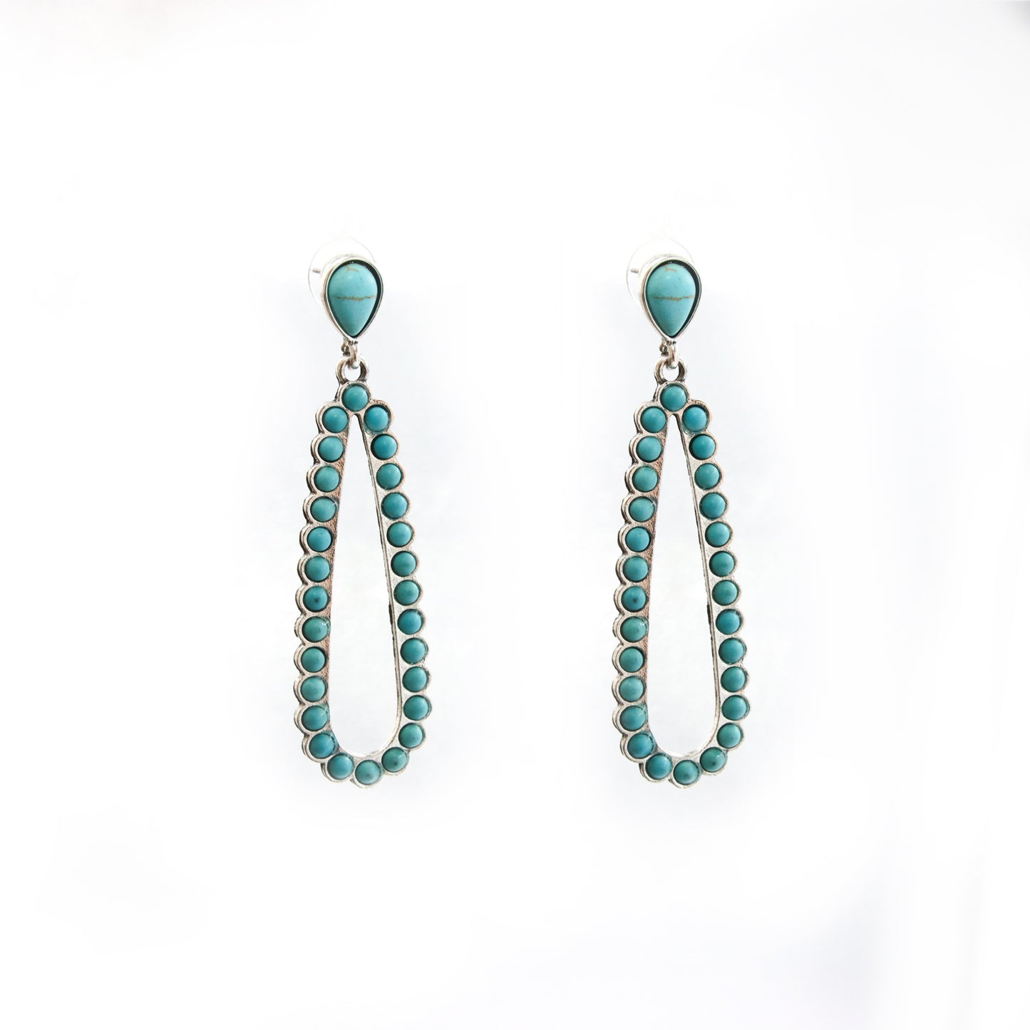 Aretes Cascada Turquesa en Diseño Filigrana