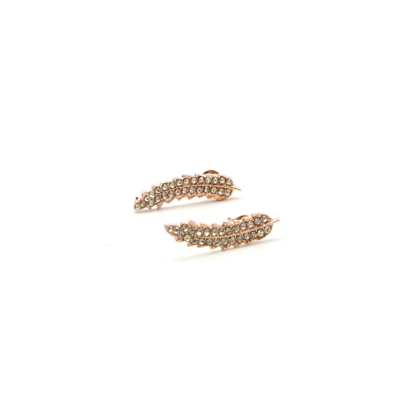 Aretes Hoja de Roble Cristalina en Tonos Plateado