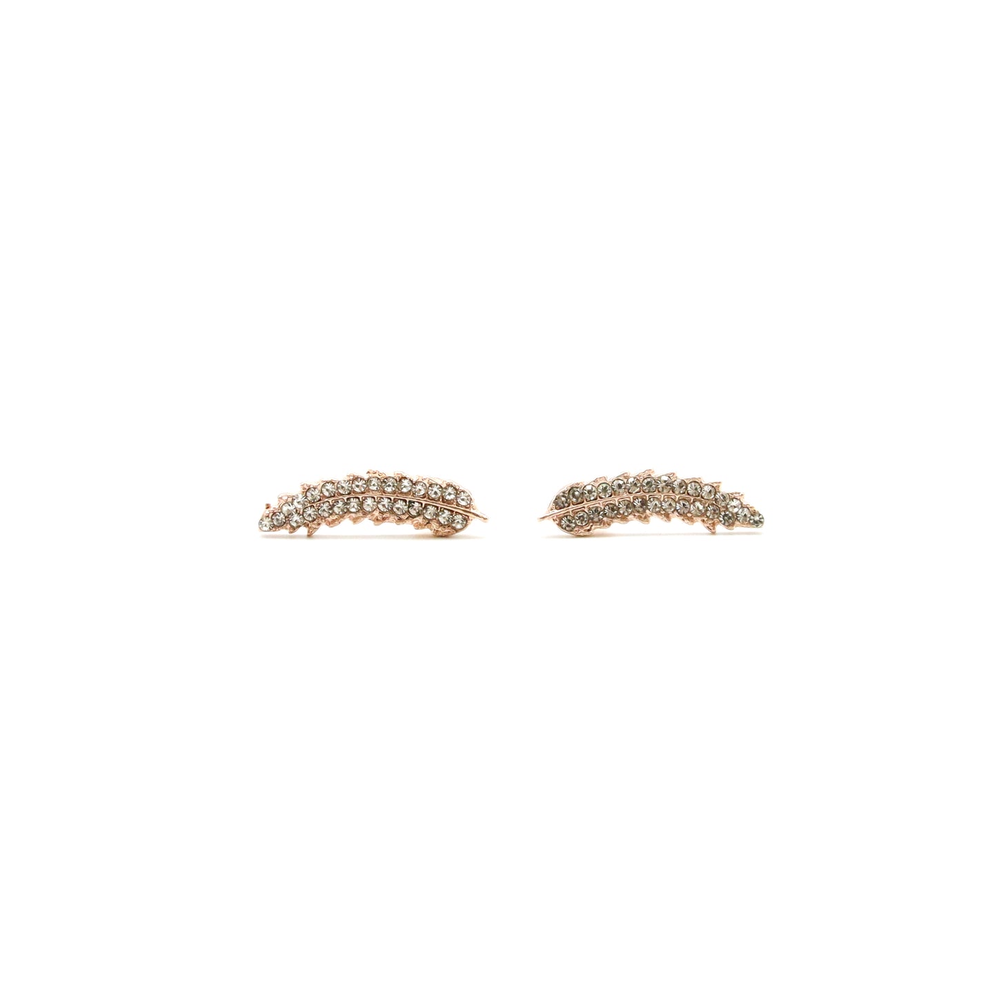 Aretes Hoja de Roble Cristalina en Tonos Plateado