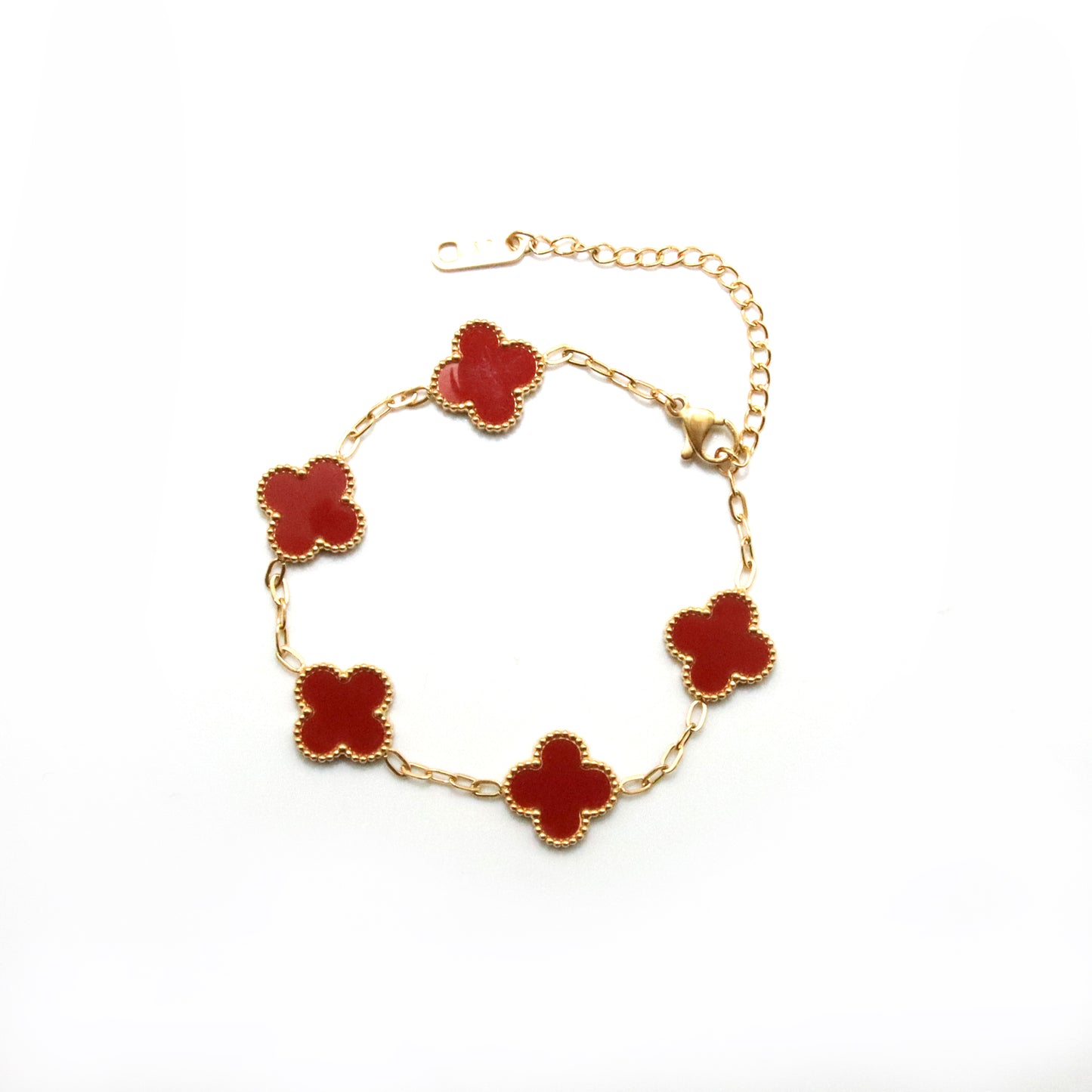 Set pulsera y collar Flor Rojo