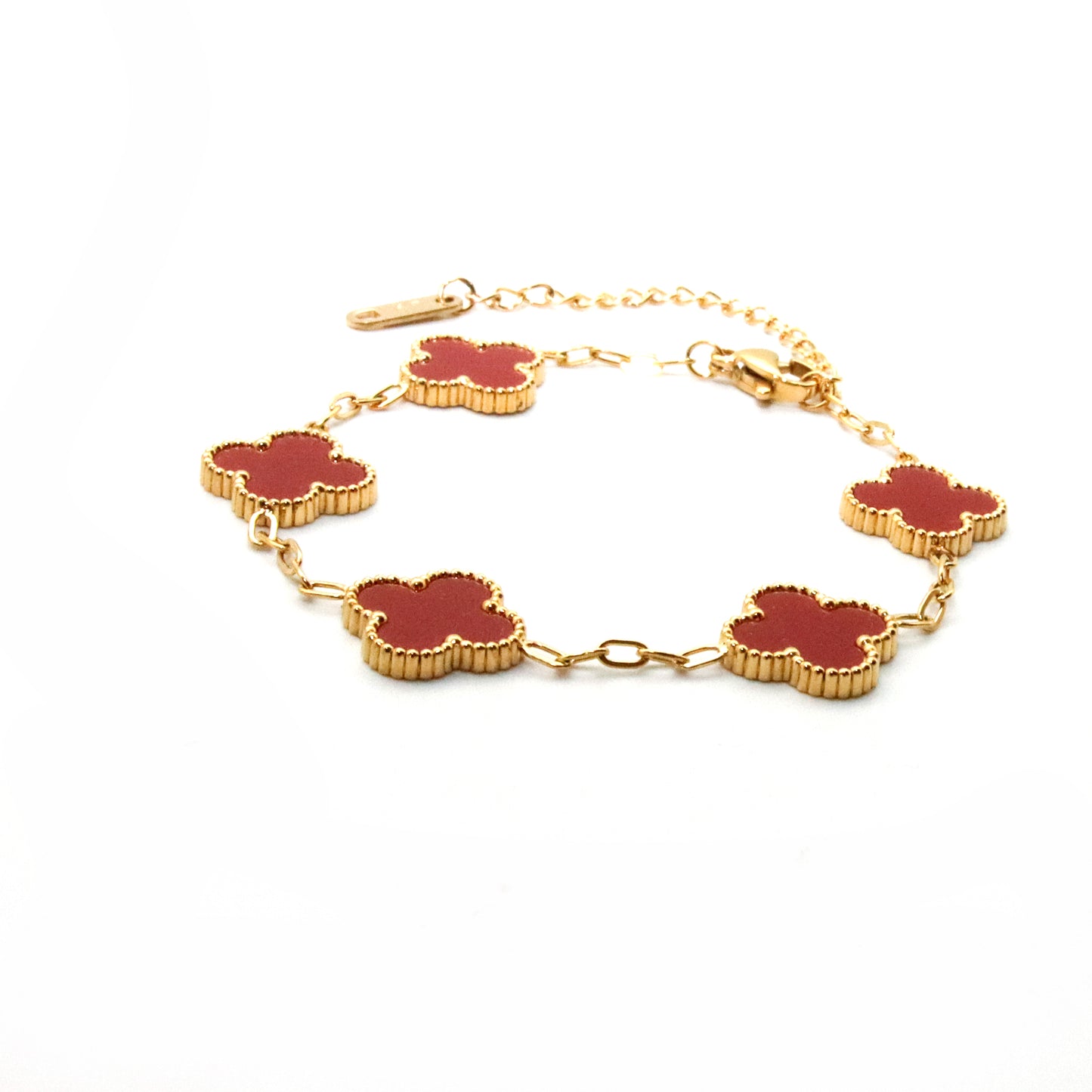 Set pulsera y collar Flor Rojo