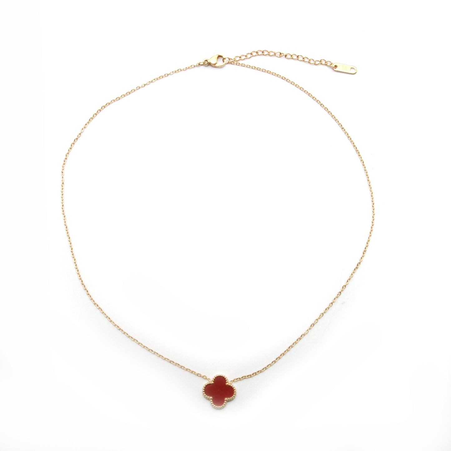 Set pulsera y collar Flor Rojo