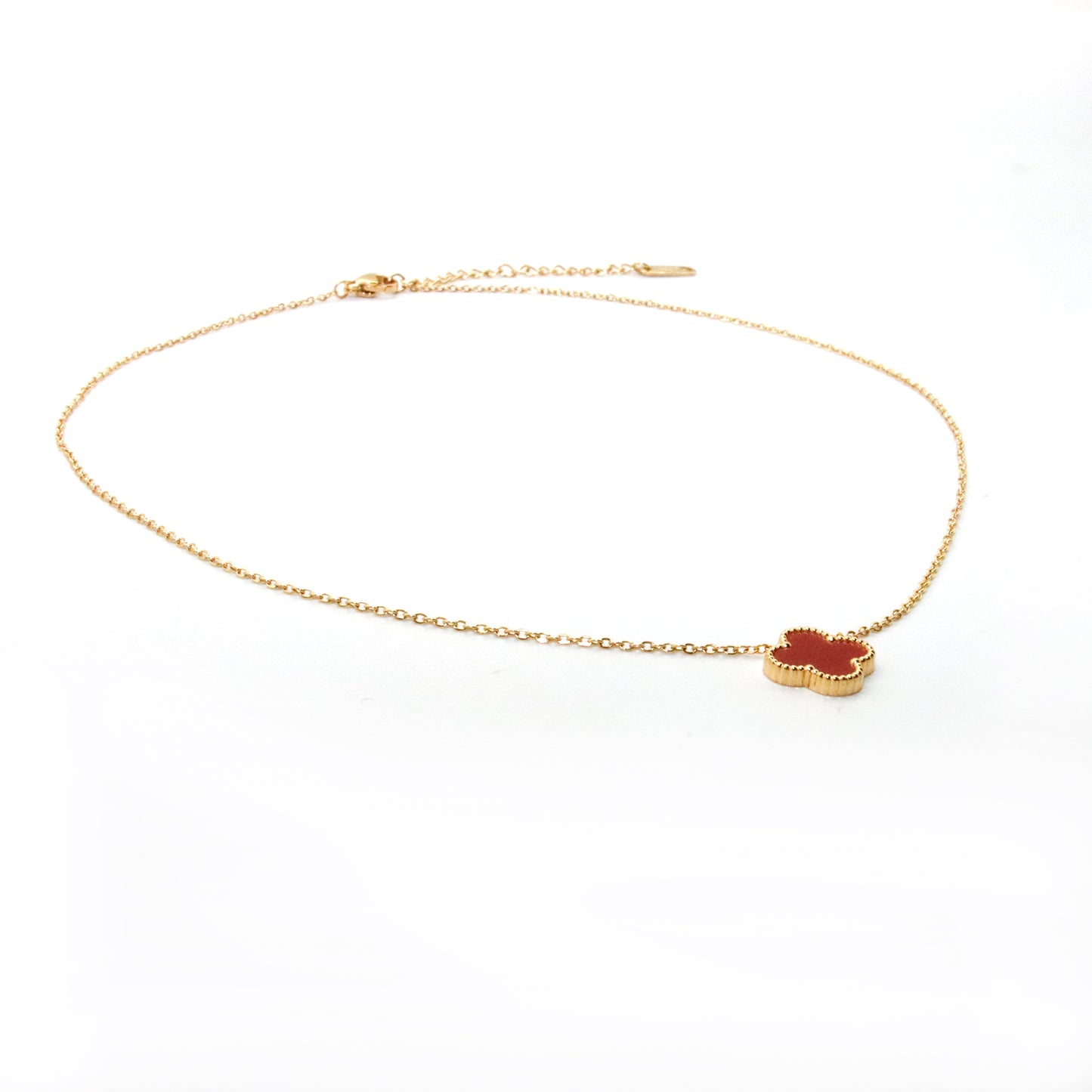 Set pulsera y collar Flor Rojo