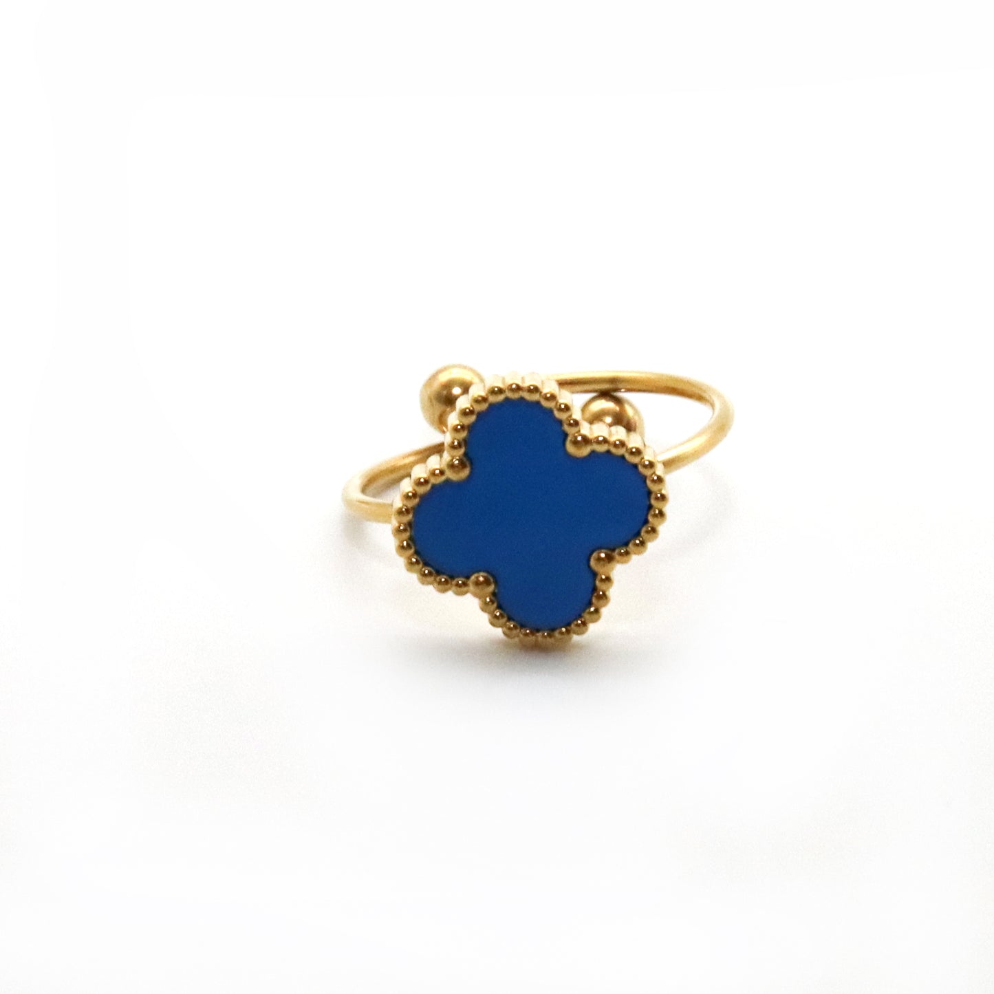 Set anillo, pulsera y arete Flor azul