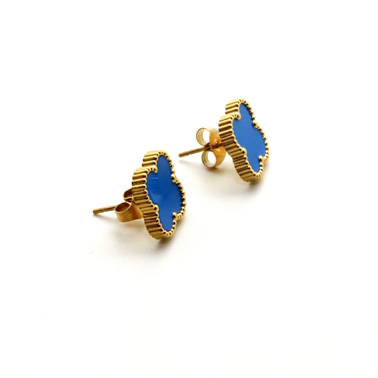 Set anillo, pulsera y arete Flor azul