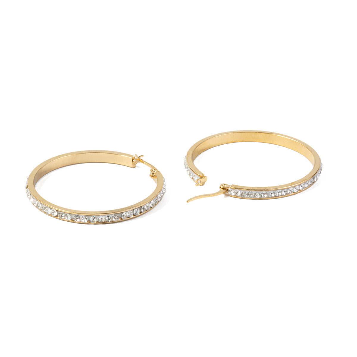Hoops Doradas con Cristales
