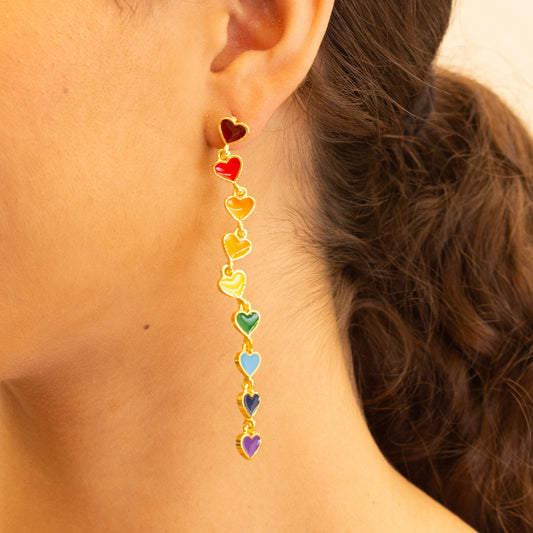 Aretes Fiesta Corazón de Colores