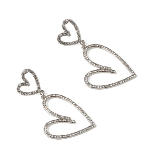 Aretes "Corazones Gemelos" 💖: Estilo Elegante con Cristal