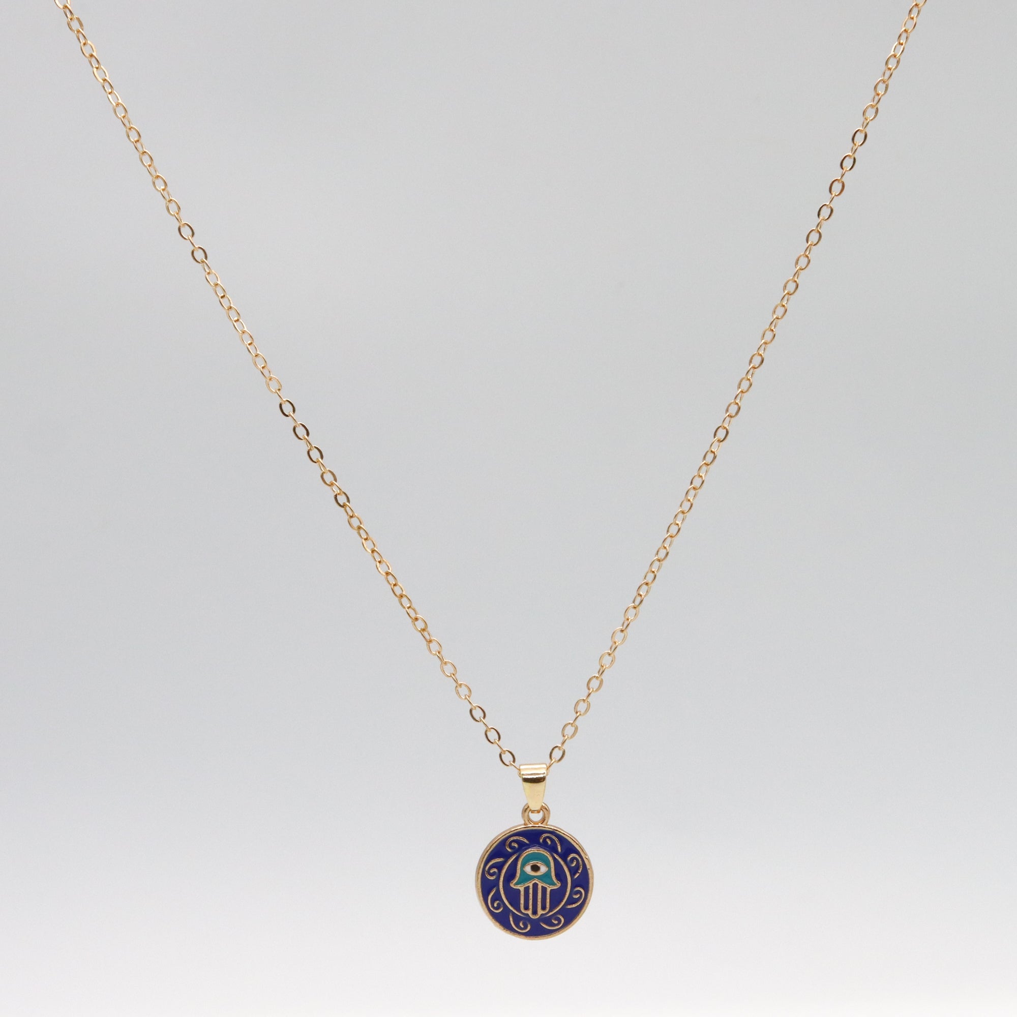 Collar Mano de Fátima Azul