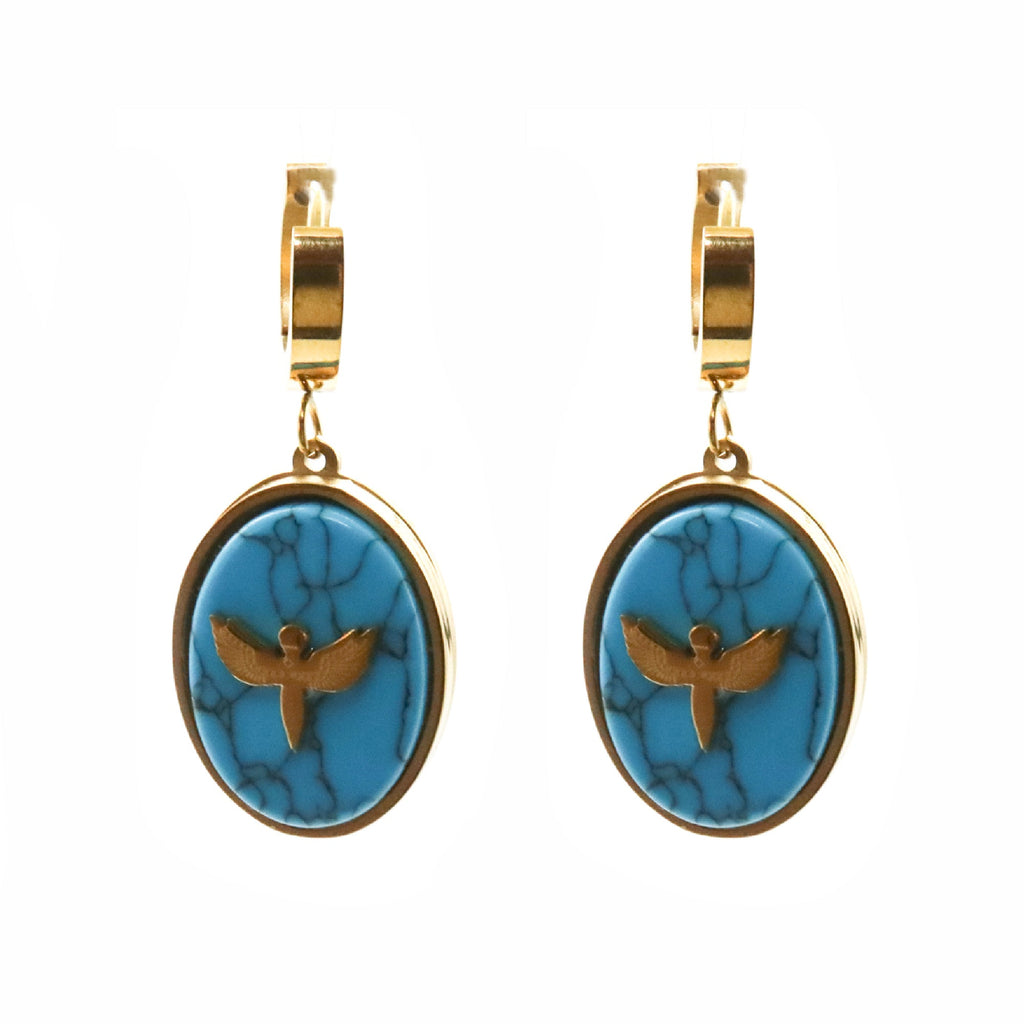 Set collar y aretes Piedra Turquesa