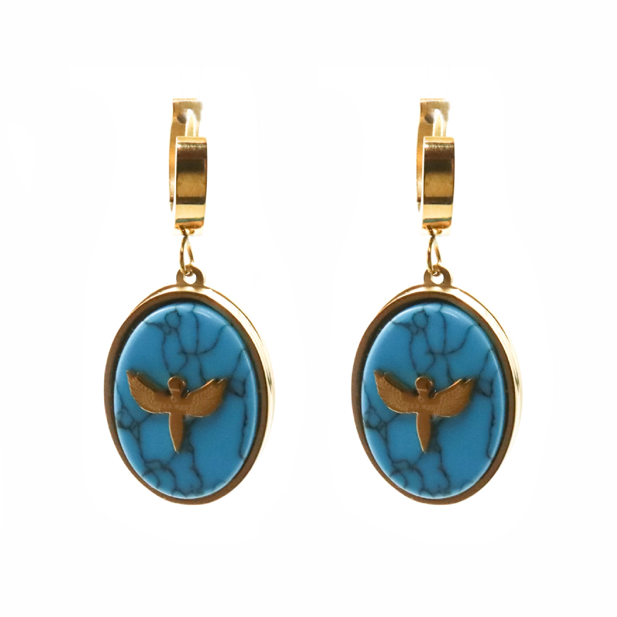 Set collar y aretes Piedra Turquesa
