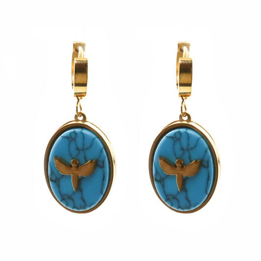 Set collar y aretes Piedra Turquesa