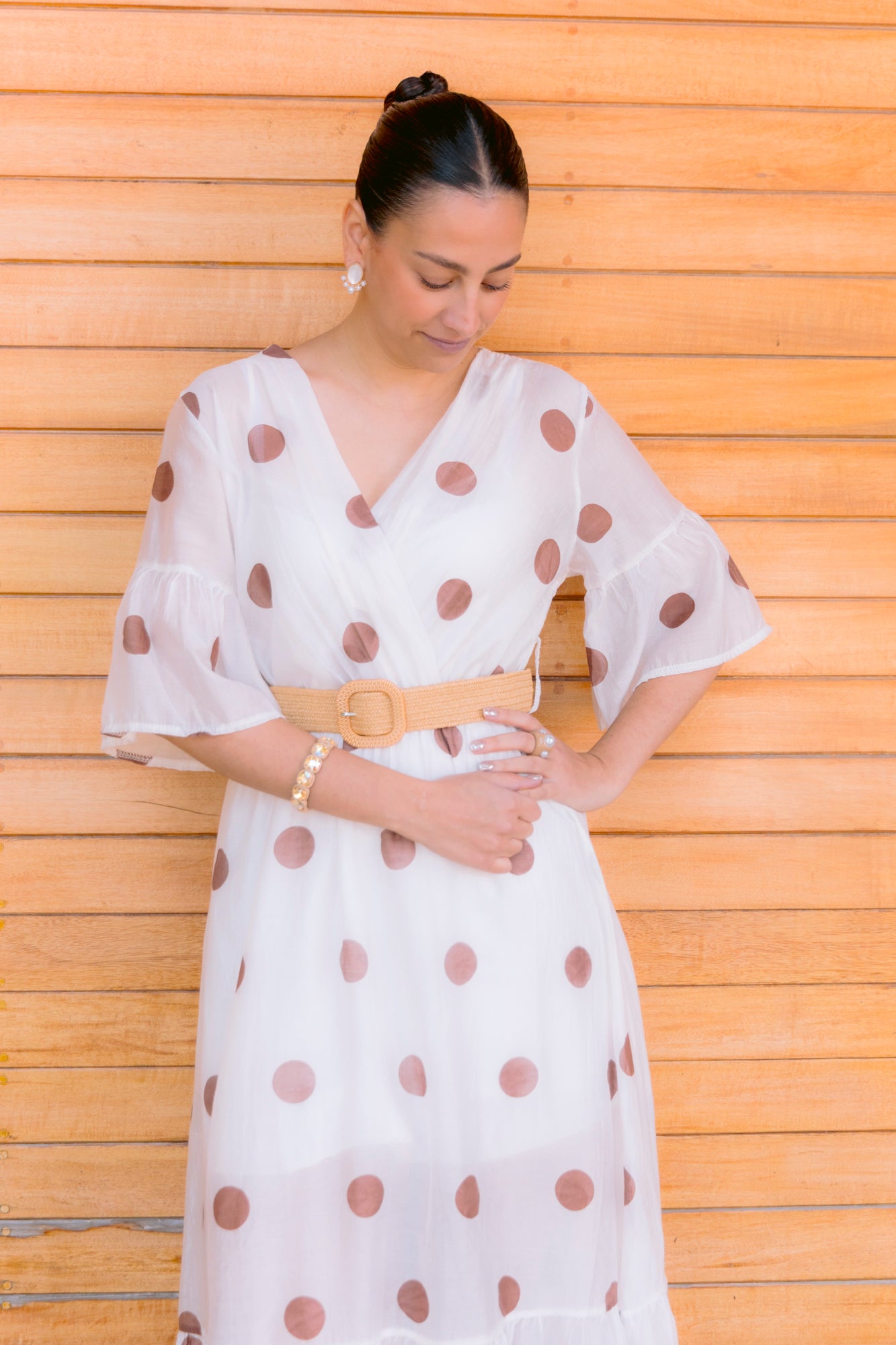 Vestido Blanco con lunares