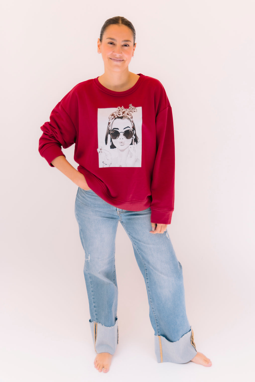 Sudadera Roja estampado