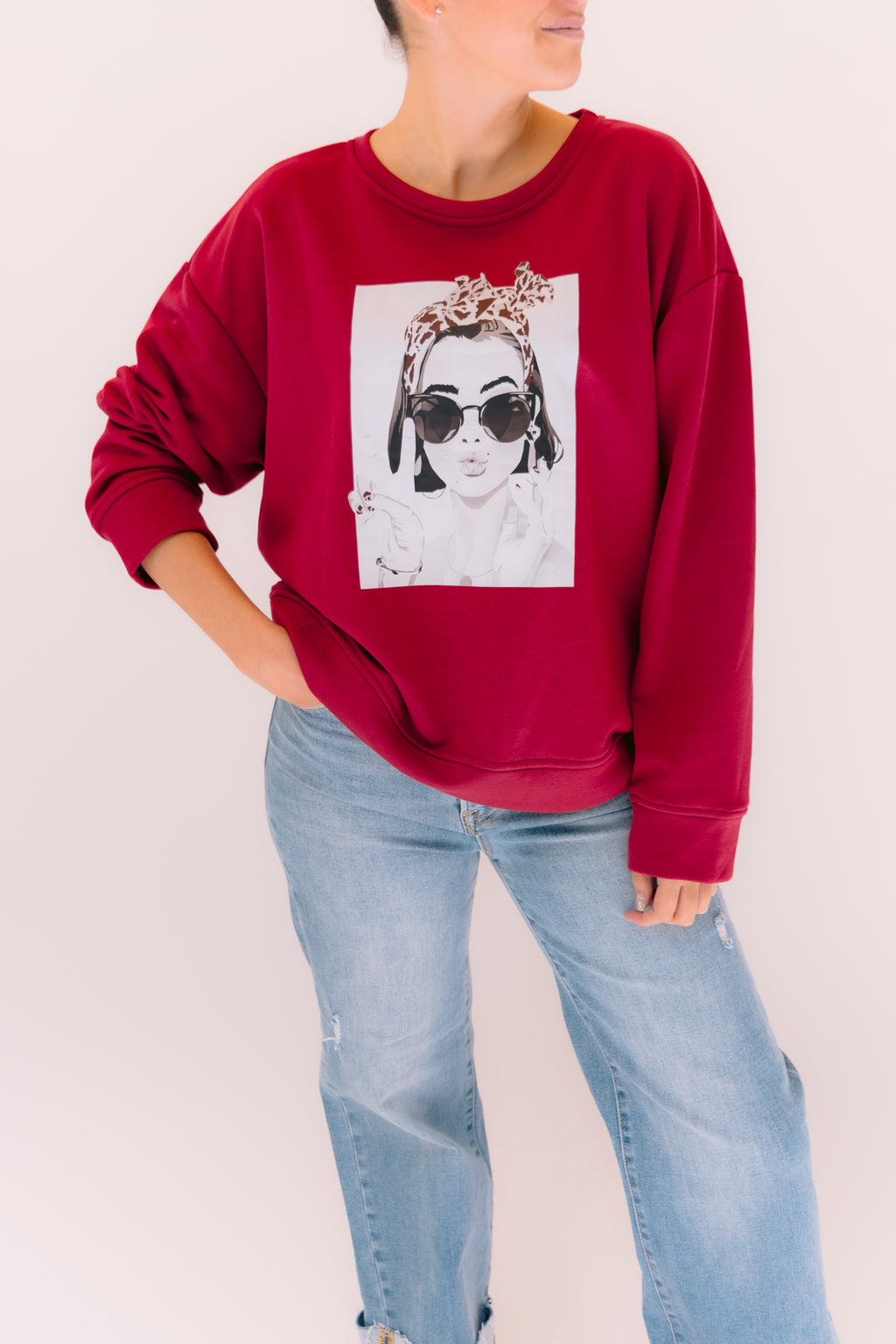 Sudadera Roja estampado