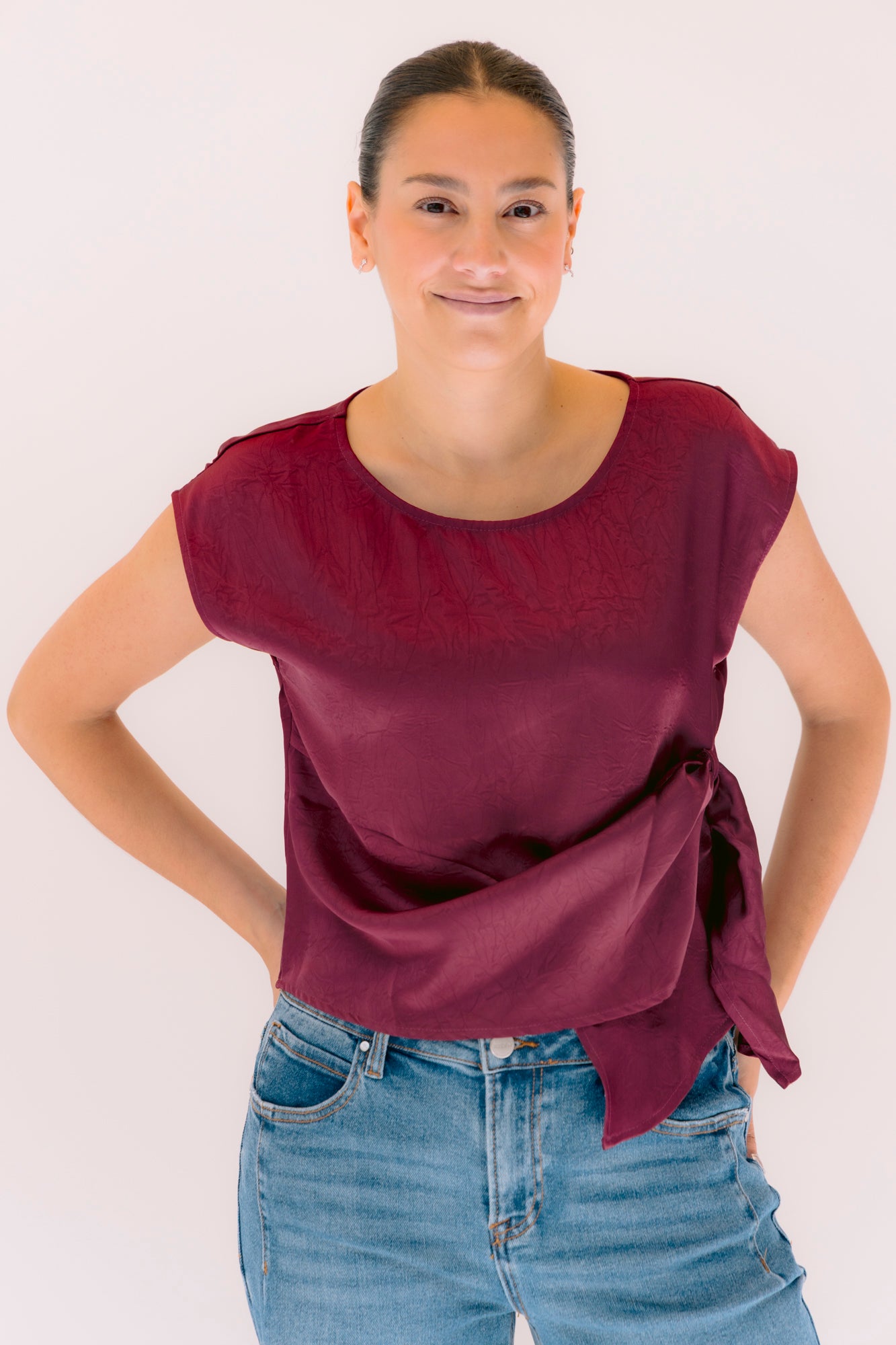 Blusa Satin Bordeaux