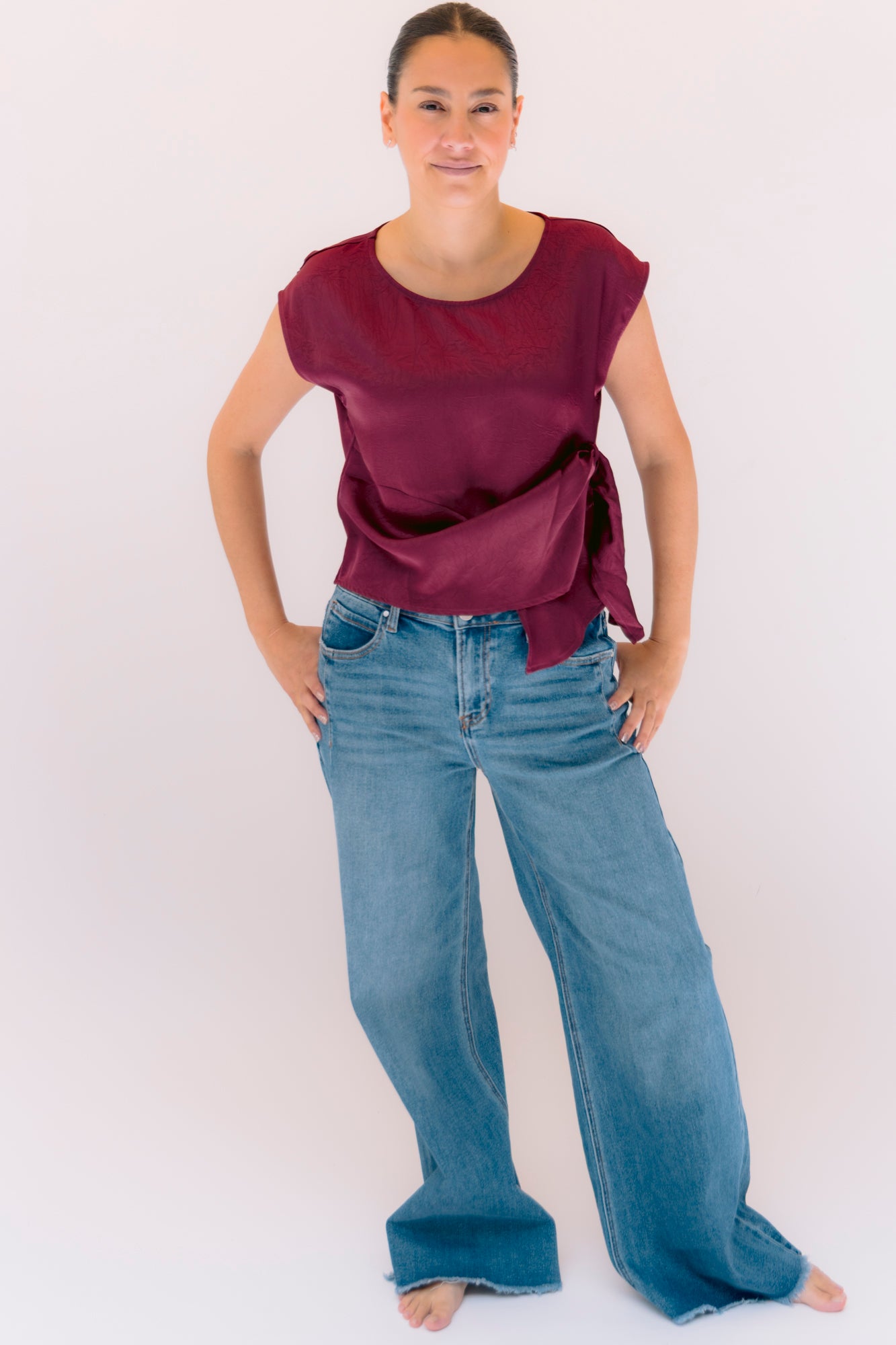 Blusa Satin Bordeaux