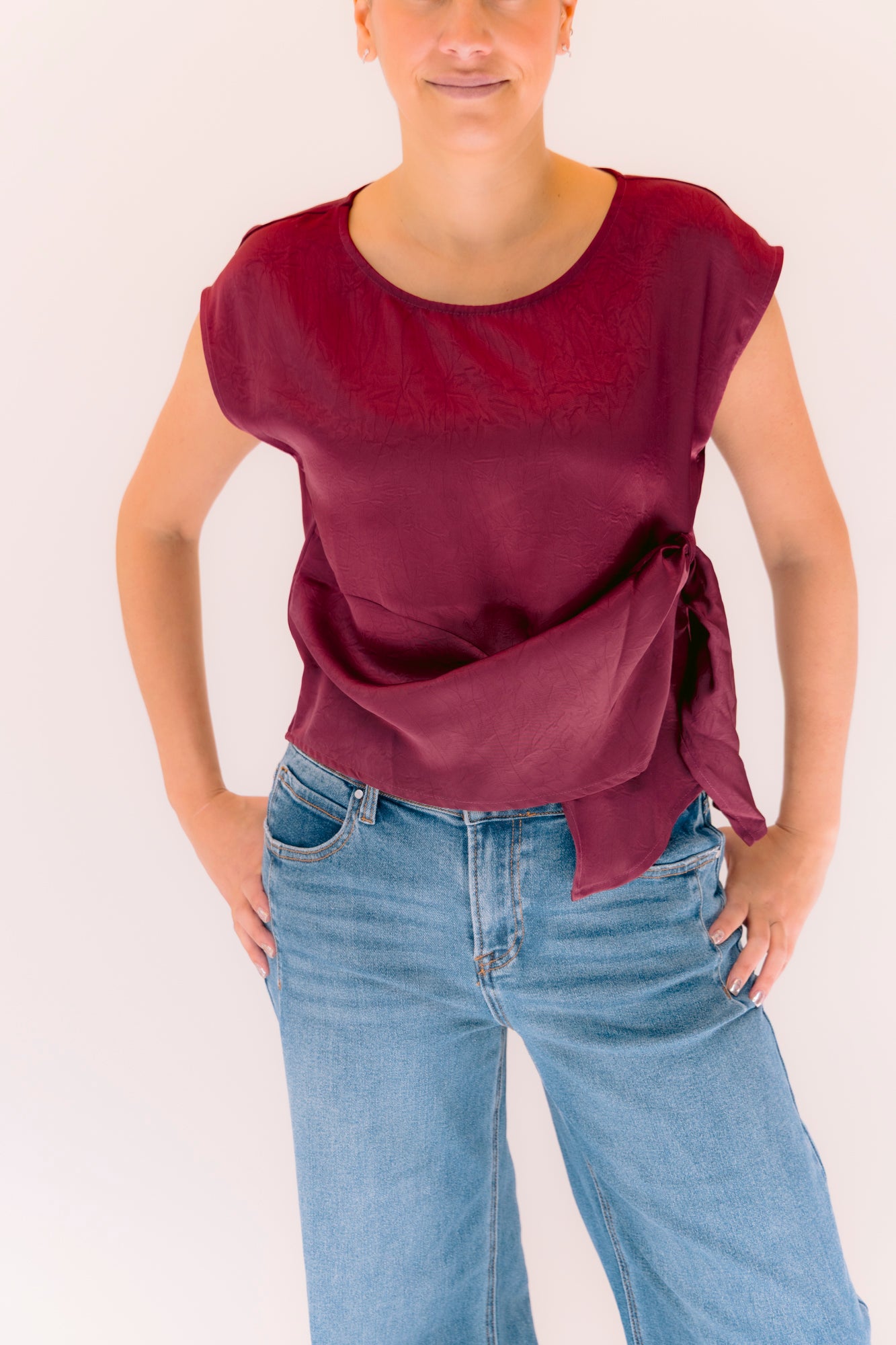 Blusa Satin Bordeaux
