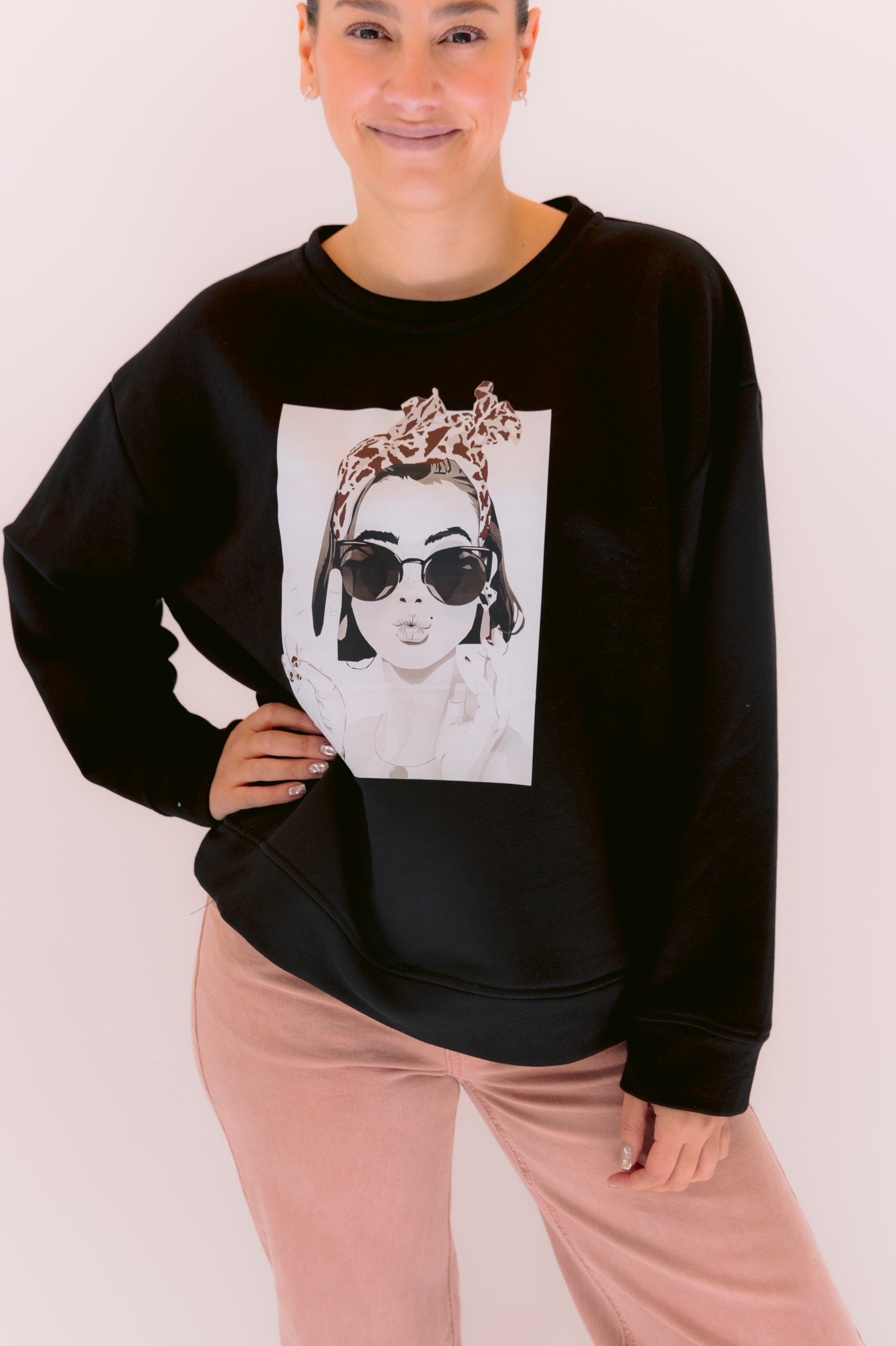 Suéter Negro estampado