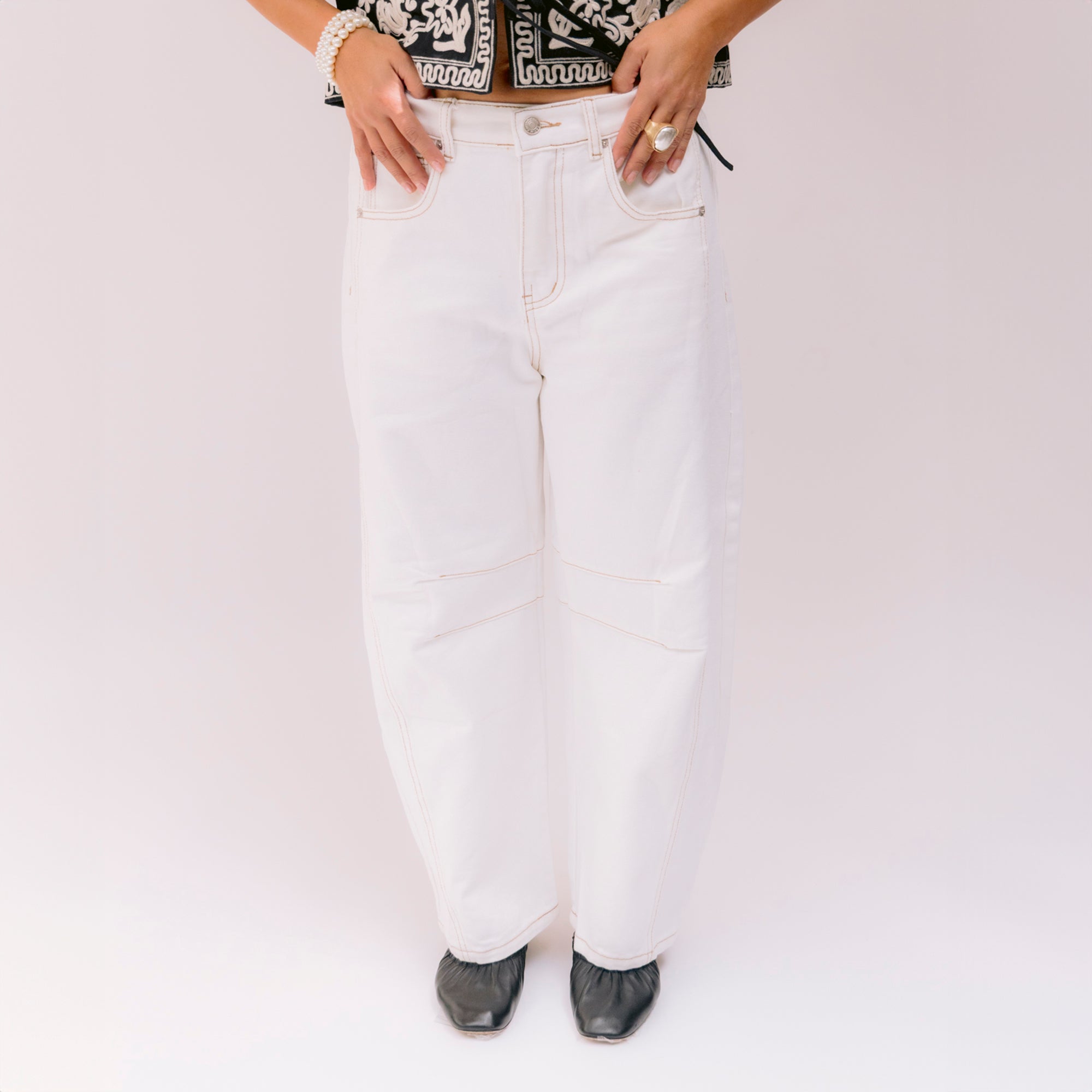 Jeans Blancos Oversize