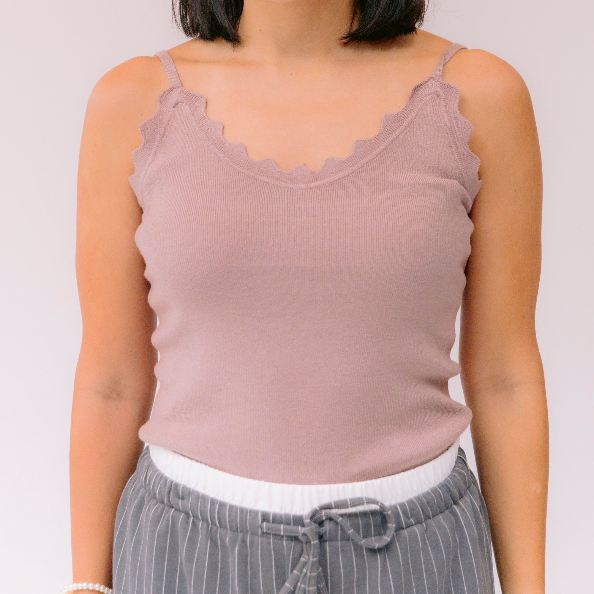Top Tirantes tejido Rosa