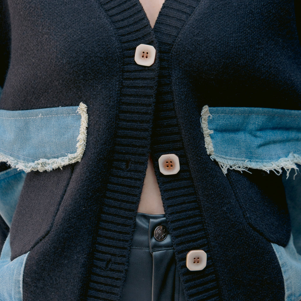 Cardigan Negro y Mezclilla