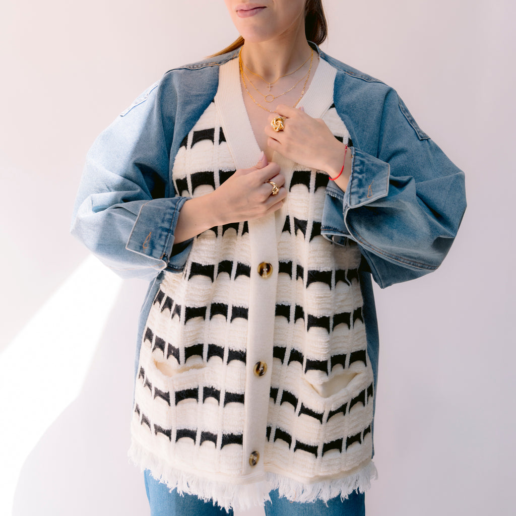 Cardigan Texturas Mix