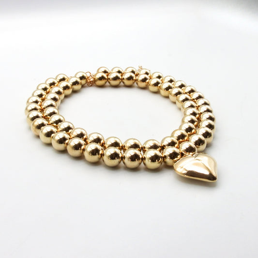 Collar Doble Bolitas Corazón