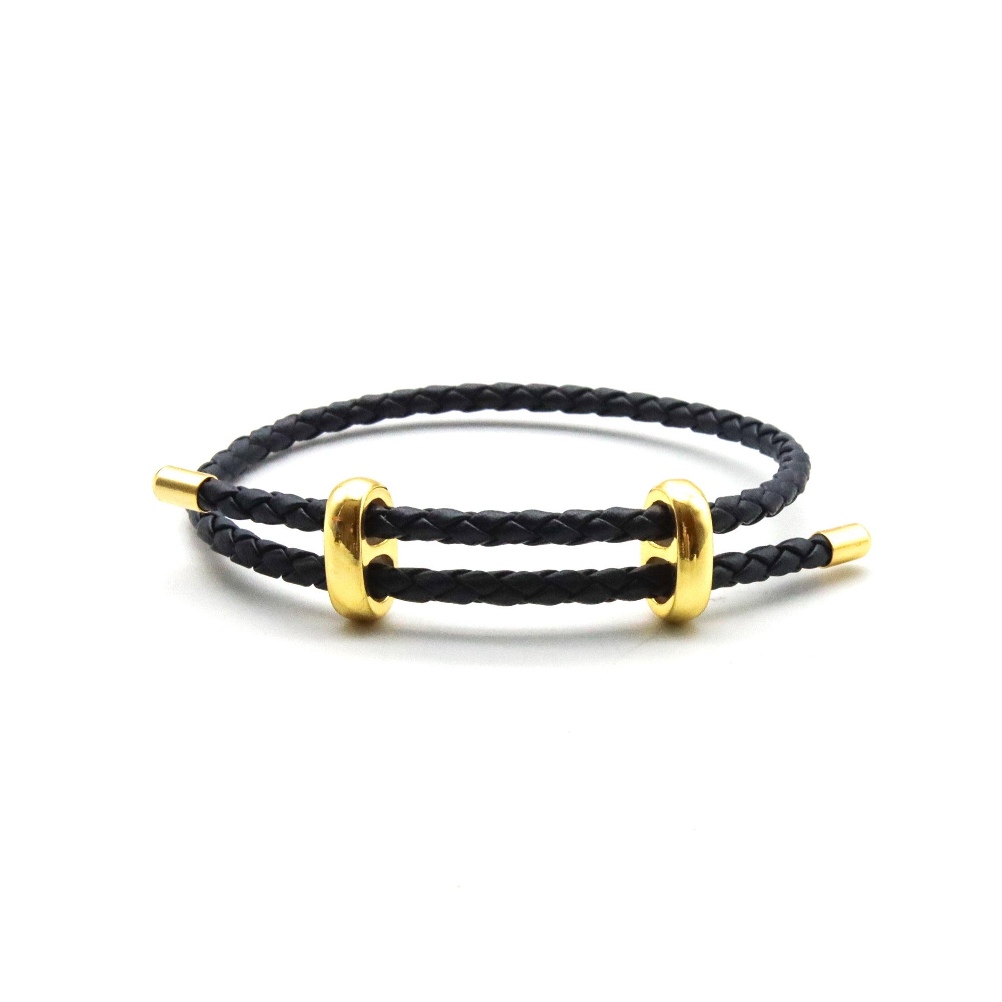 Pulsera Unisex de vinipiel tejido tipo vibora, ajustable