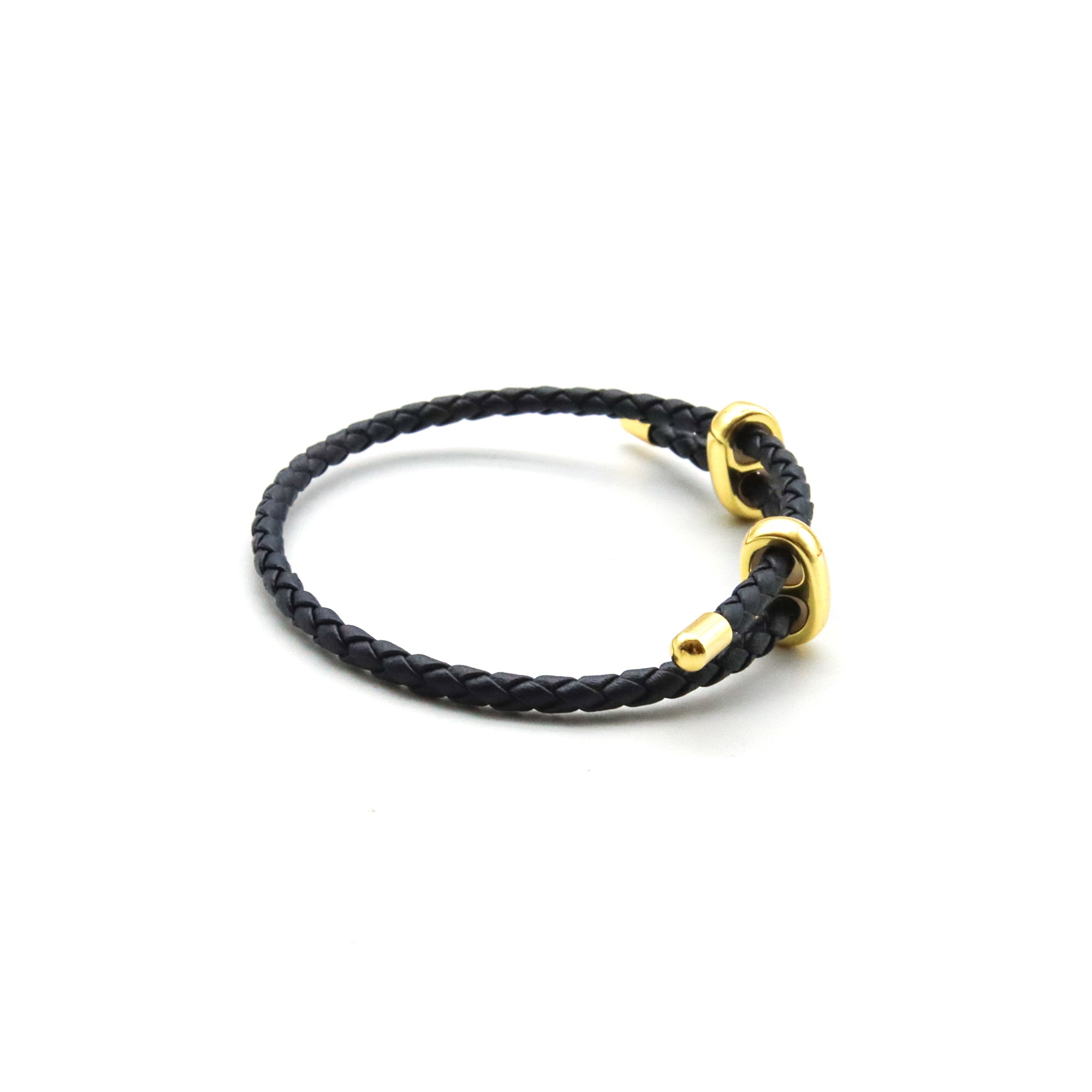 Pulsera Unisex de vinipiel tejido tipo vibora, ajustable