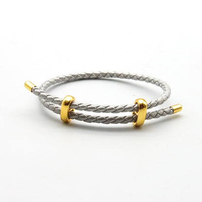 Pulsera Unisex de vinipiel tejido tipo vibora, ajustable