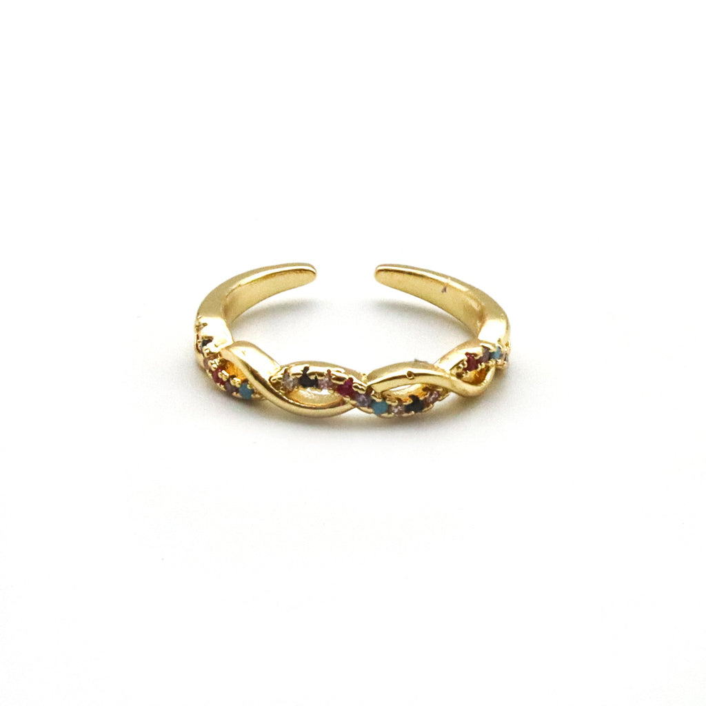 Anillo trenzado cristales