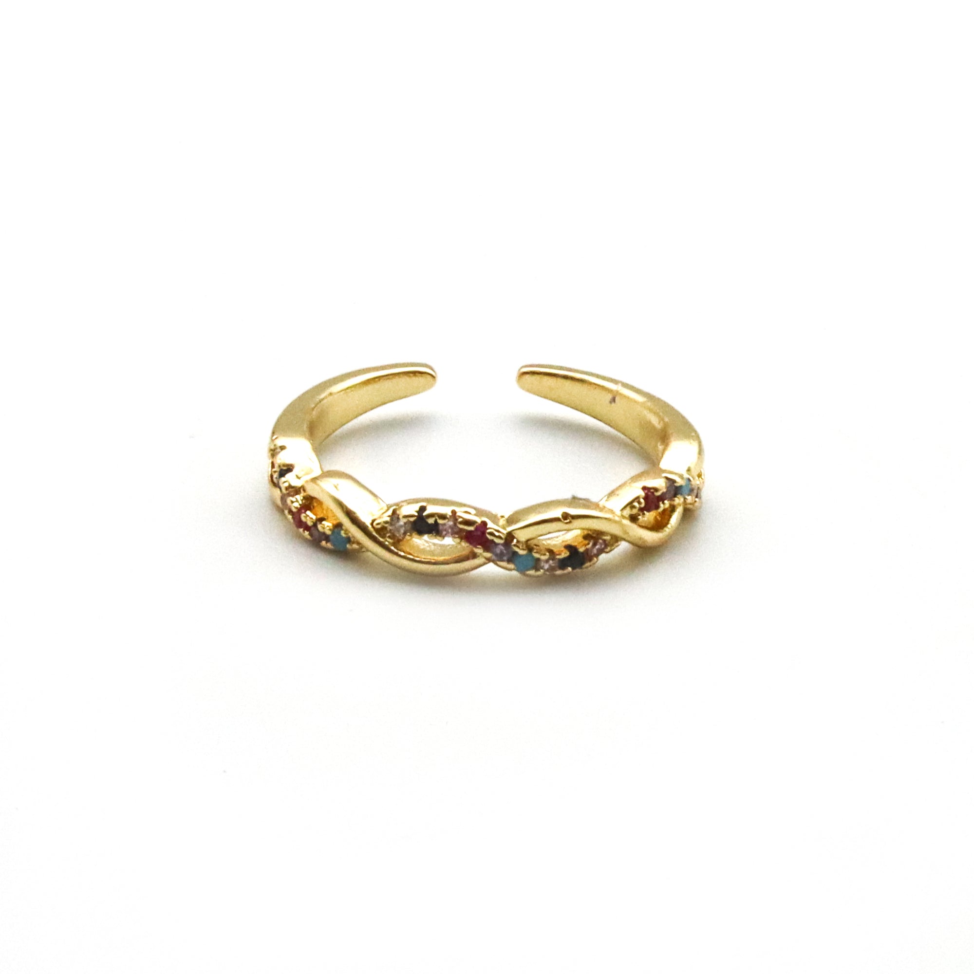 Anillo trenzado cristales