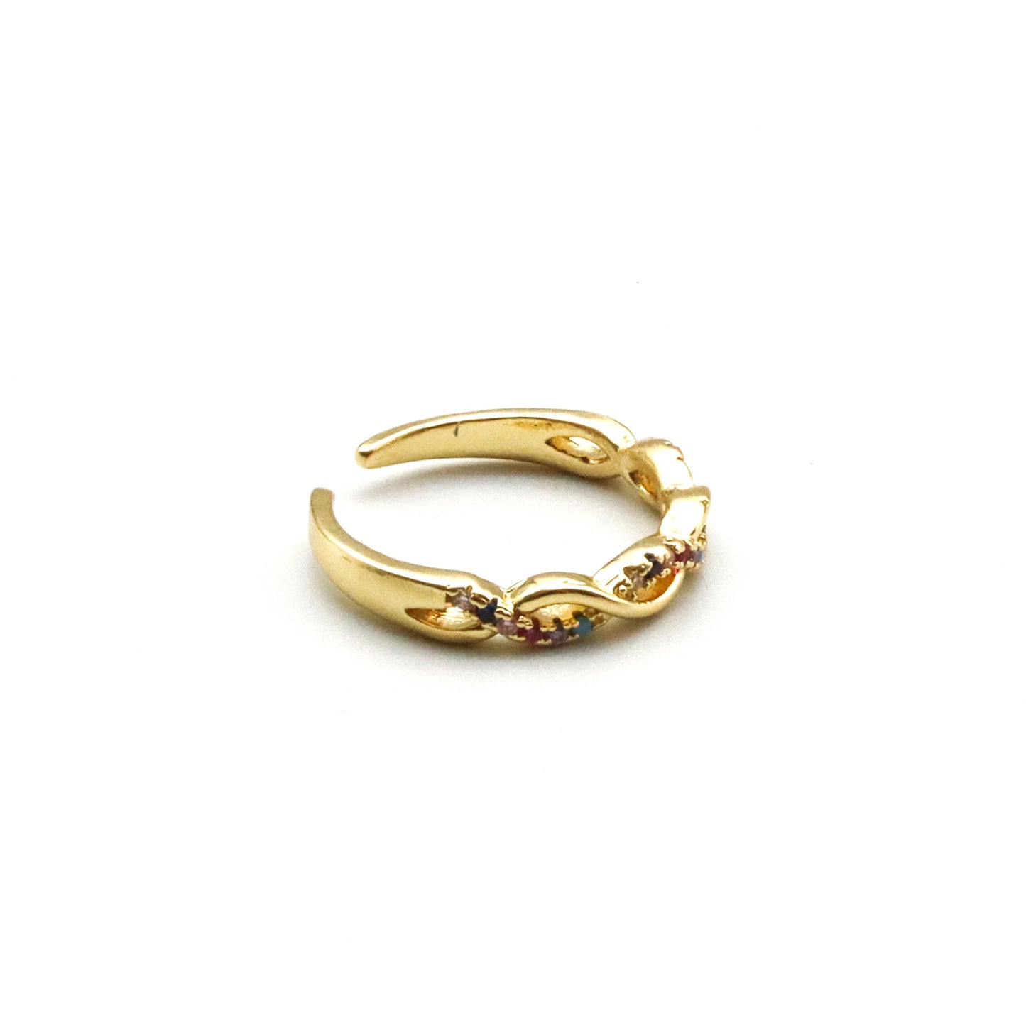 Anillo trenzado cristales