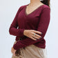 Blusa Básica en V Vino