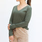 Blusa Básica en V Verde