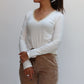 Blusa Básica en V Blanca