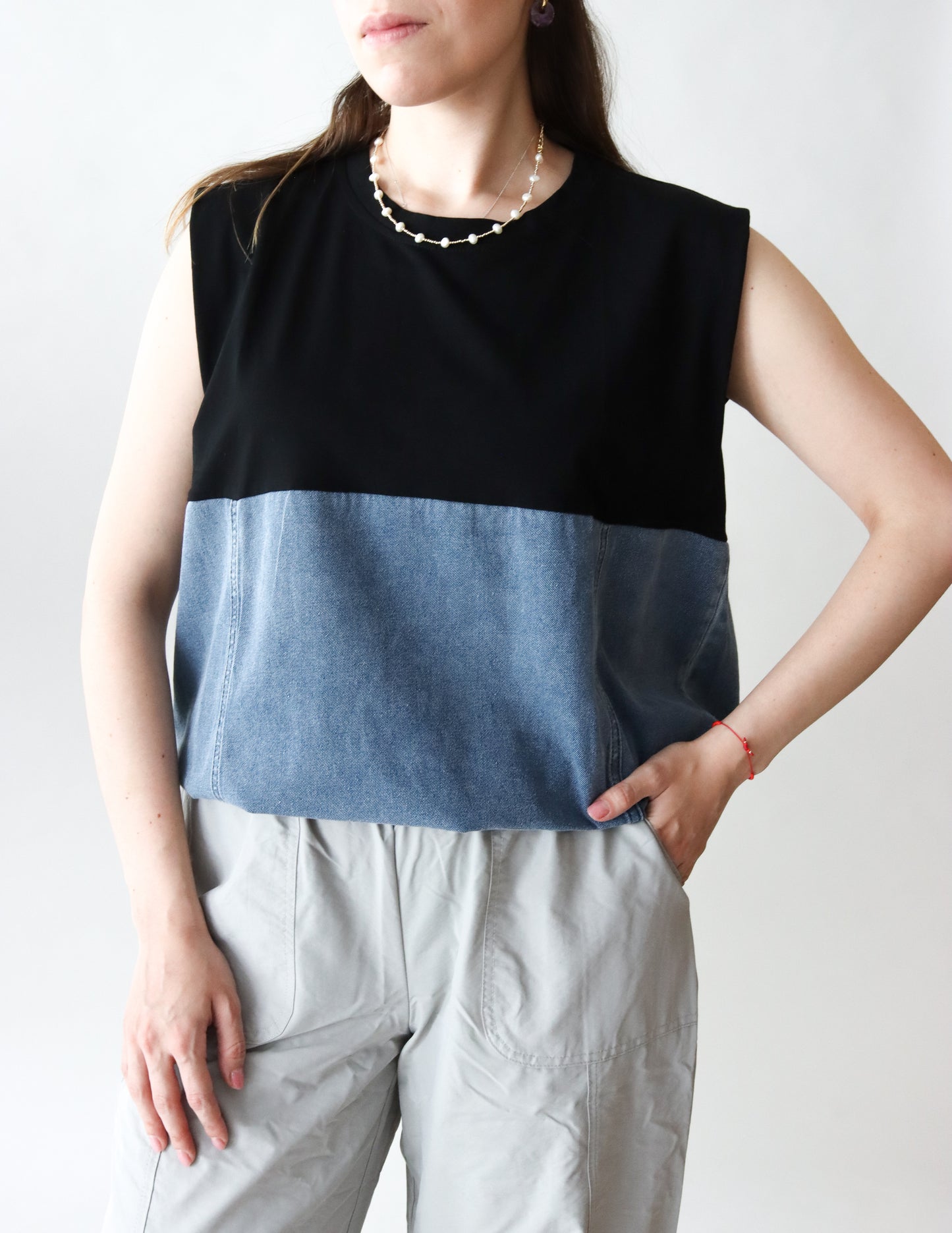 Blusa Negra Denim