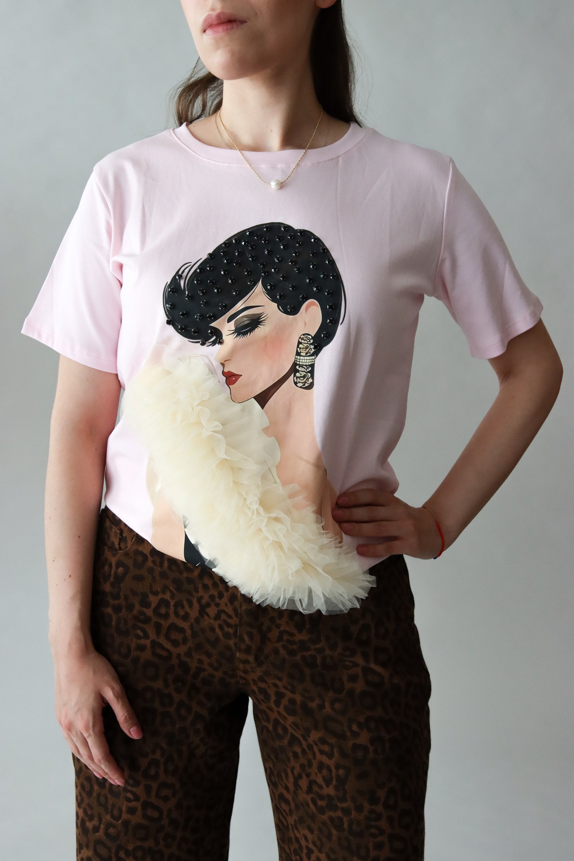 Blusa Rosa ilustrada