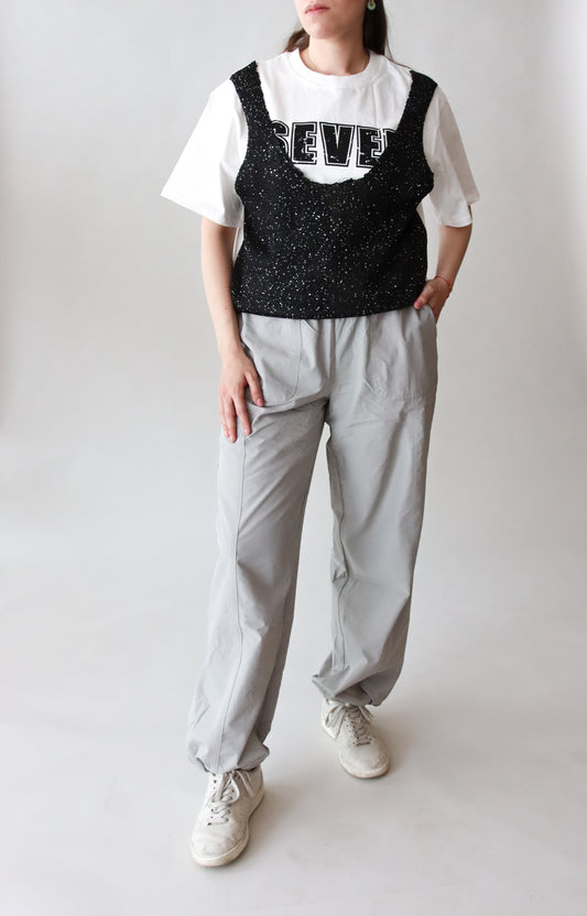 Blusa Blanca con top de lentejuelas