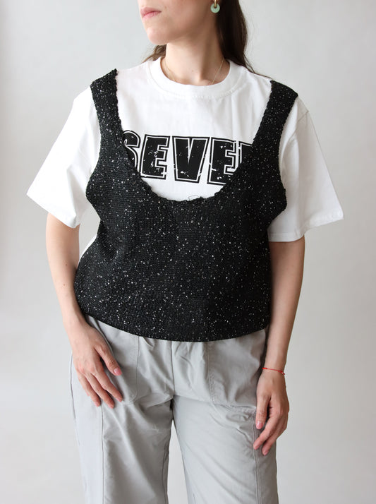 Blusa Blanca con top de lentejuelas