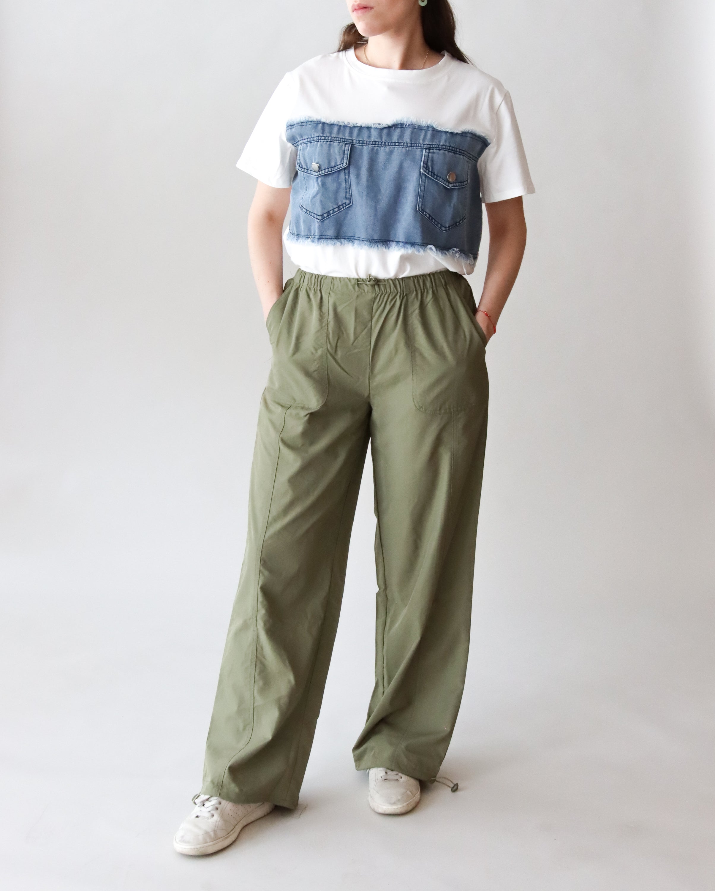 Blusa Blanca franja Denim