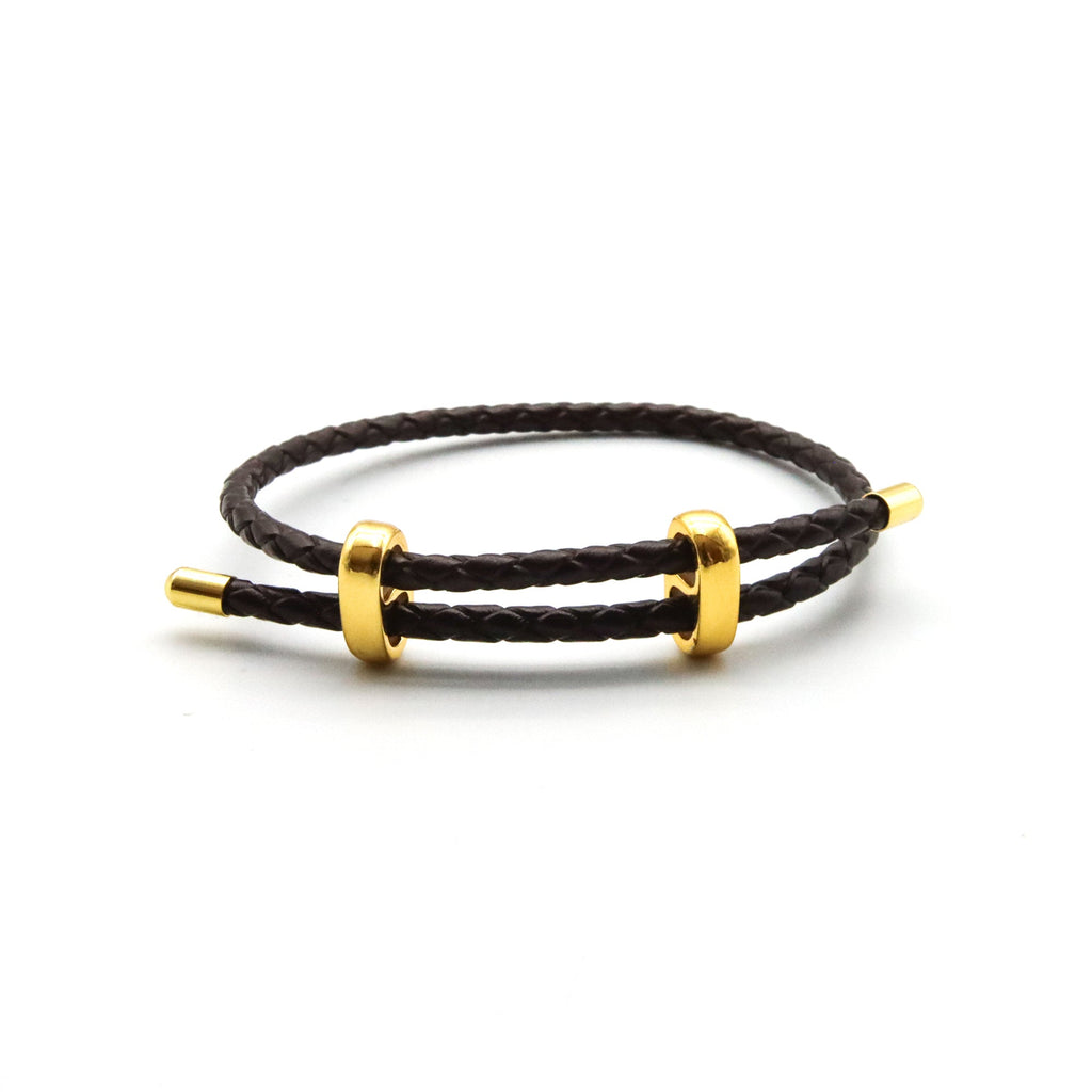 Pulsera Unisex de vinipiel tejido tipo vibora, ajustable