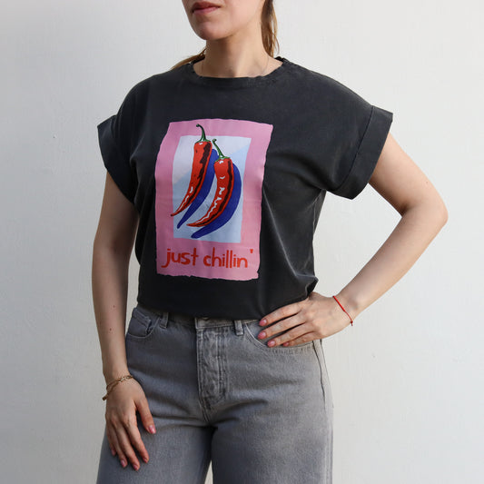 T-shirt gris just chillin´